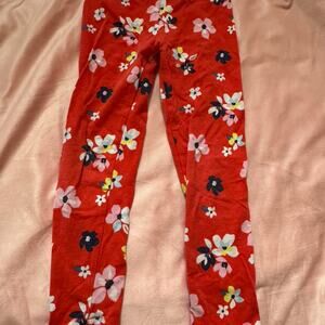 Carter's Girl Red Floral Leggings, Size 5T